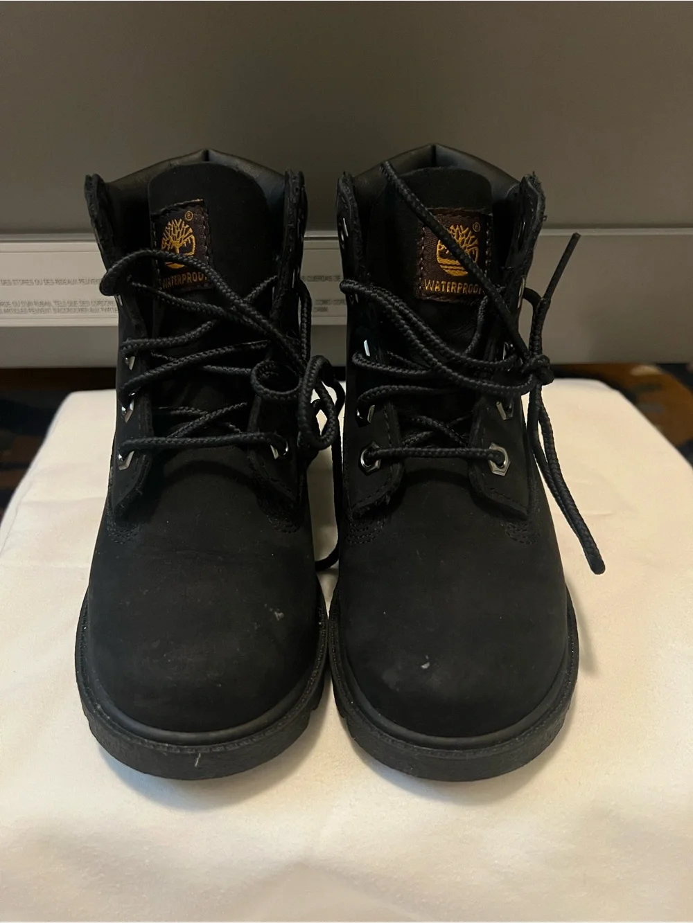 Timberland Kids Black Lace-Up Nubuck Boots